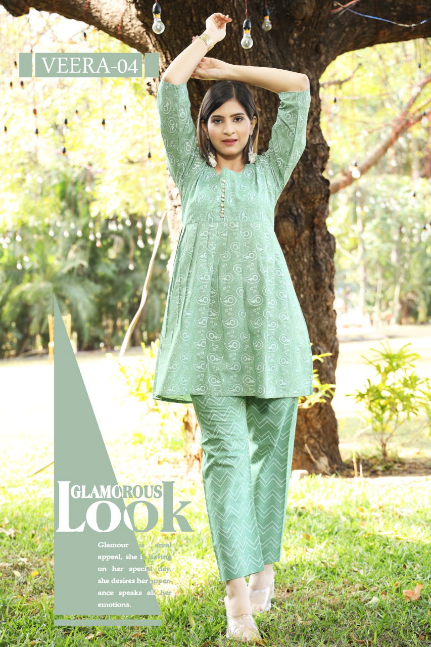 Veera Classic Ethnic Wear Designer Cotton Printed Latest Kurti Collection